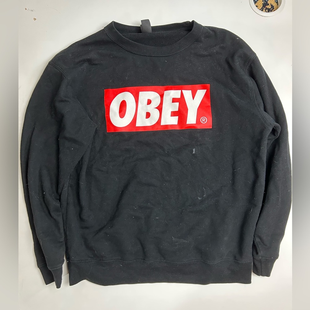 Obey Men’s Black Crewneck Sweatshirt